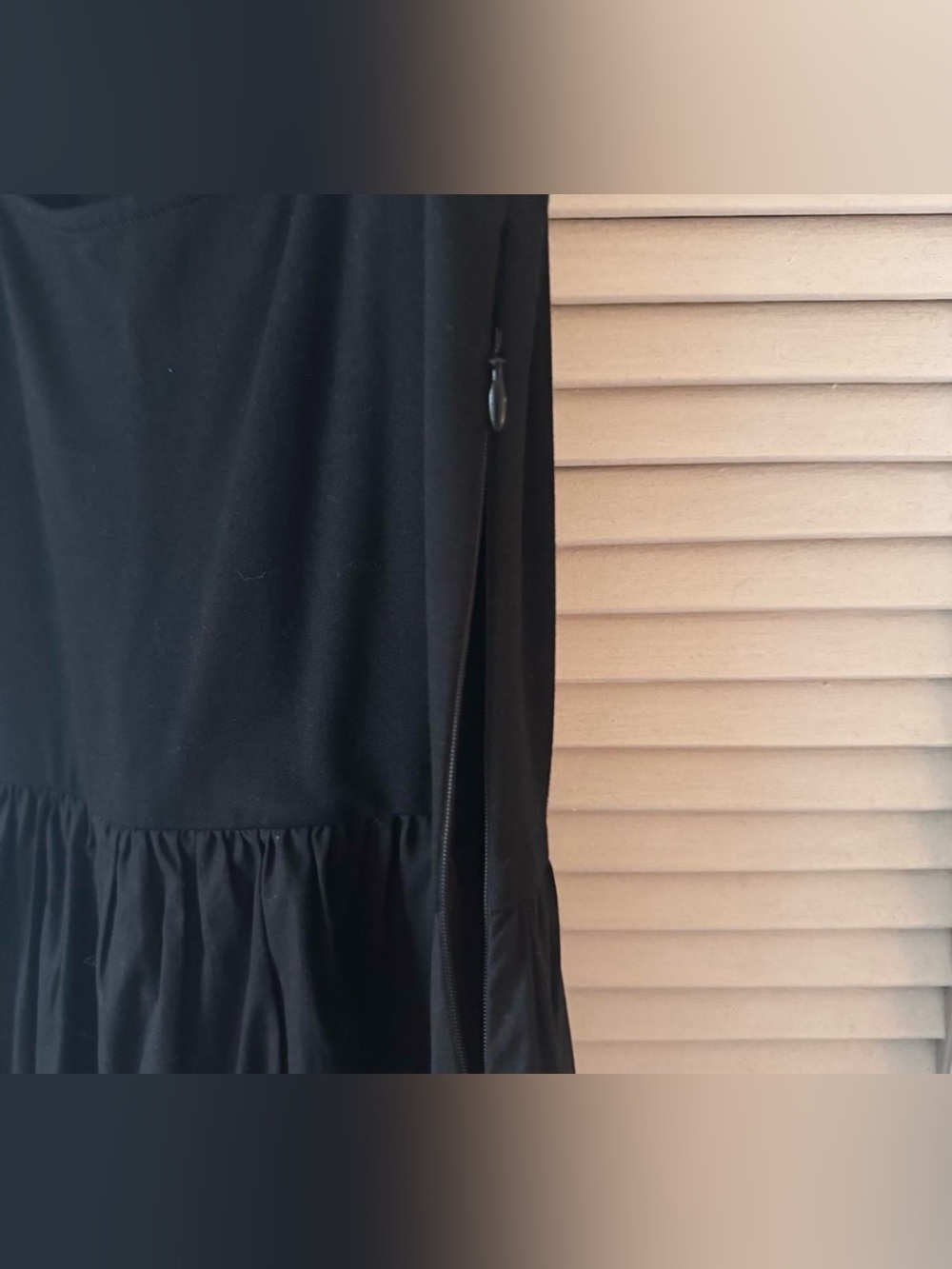 Black Long-Sleeve Maxi Dress with Tie Waist - Picture 6 of 8